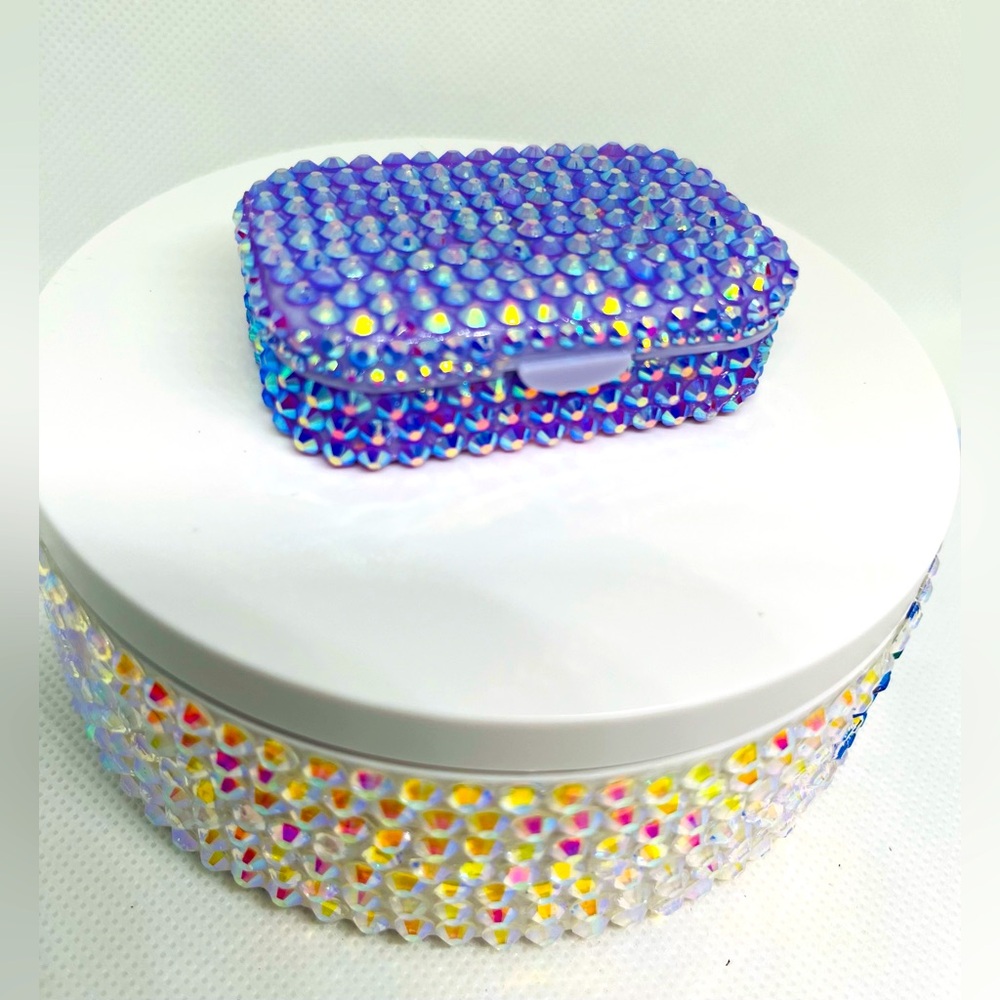 Handmade Bedazzled Rhinestone Contact Lens Case